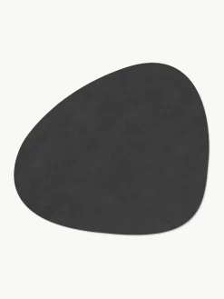 Asymmetrische leren placemats Curve, 4 stuks^LIND DNA Best