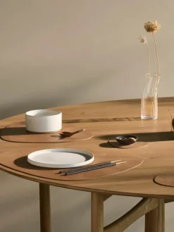 Asymmetrische leren placemats Curve, 4 stuks^LIND DNA New