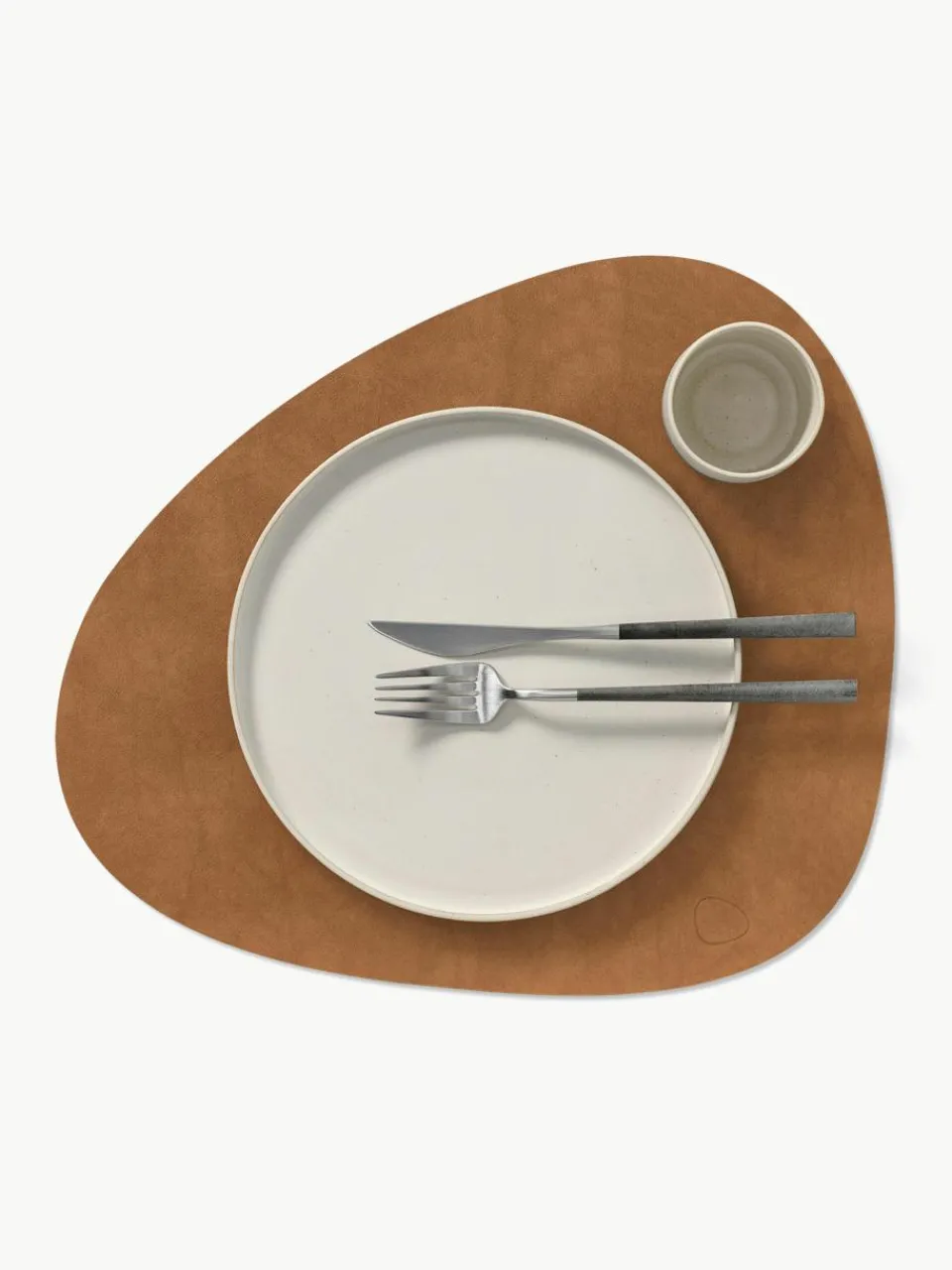 Asymmetrische leren placemats Curve, 4 stuks^LIND DNA New