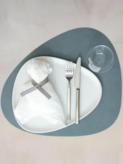 Asymmetrische leren placemats Curve, 4 stuks^LIND DNA Online