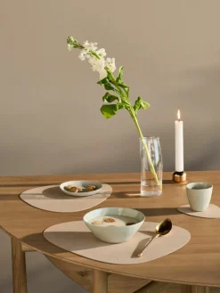 Asymmetrische leren placemats Curve, 4 stuks^LIND DNA Best
