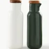 Azijn- en olie-dispenser Essentials van porselein en acaciahout, set van 2^ladelle Sale