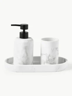 Badkameraccessoires Kyle in marmerlook, 3-delig^Westwing Collection New