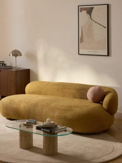 Bank Alba (3-zits) uit teddy bouclé^Westwing Collection Hot