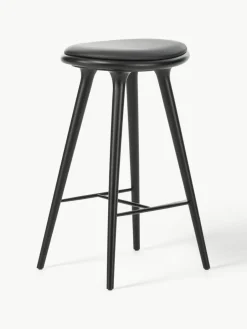 Barkruk High Stool van beukenhout en leer^Mater Best