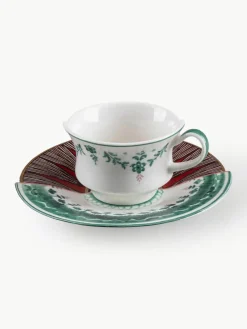 Beenderporselein koffiekopje Hybrid met schoteltje^SELETTI Hot