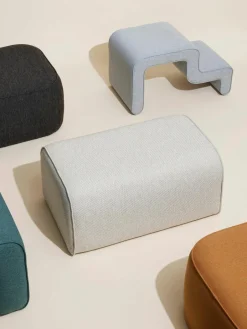 Beklede poef Mellow^Hübsch Outlet