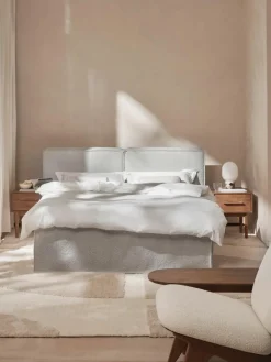 Bouclé boxspring bed Lennon^Westwing Collection Fashion