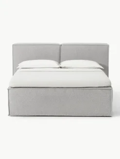 Bouclé boxspring bed Lennon^Westwing Collection Fashion