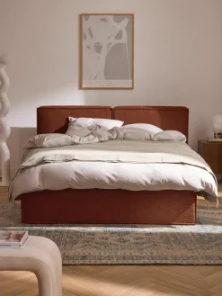 Bouclé boxspring bed Lennon^Westwing Collection Sale