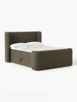 Bouclé boxspring bed Perla met opbergruimte^Westwing Collection Sale