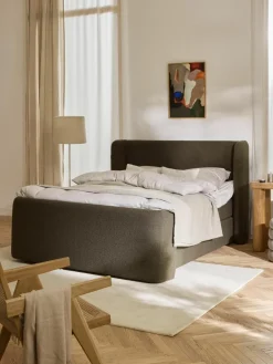 Bouclé boxspring bed Perla met opbergruimte^Westwing Collection Sale
