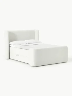 Bouclé boxspring bed Perla met opbergruimte^Westwing Collection Discount
