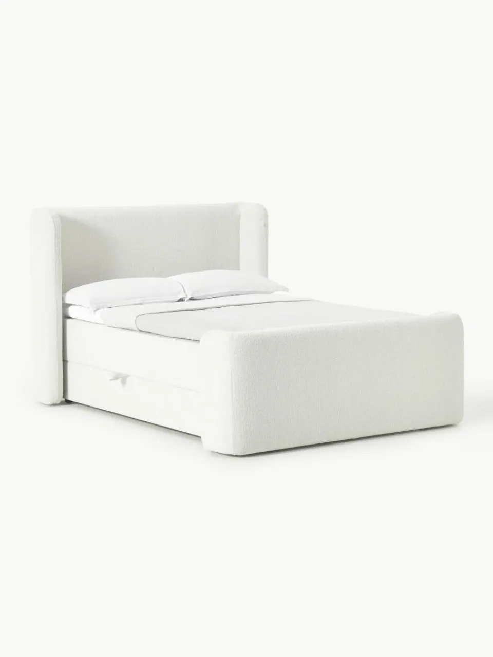 Bouclé boxspring bed Perla met opbergruimte^Westwing Collection Discount