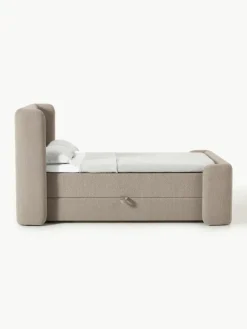 Bouclé boxspring bed Perla met opbergruimte^Westwing Collection Clearance