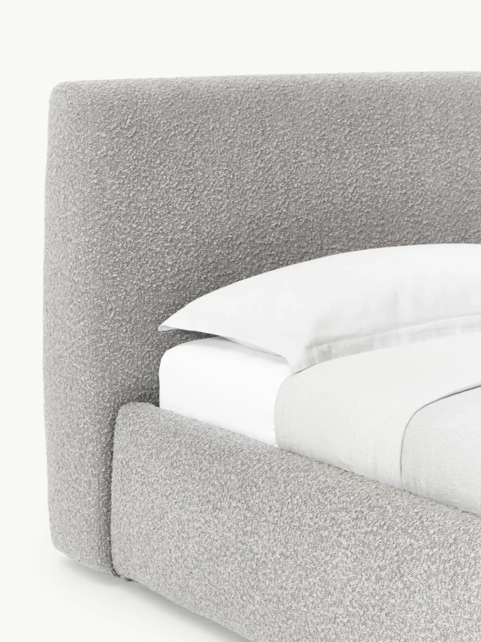 Bouclé eenpersoonsbed Cloud met opbergruimte^Westwing Collection Fashion
