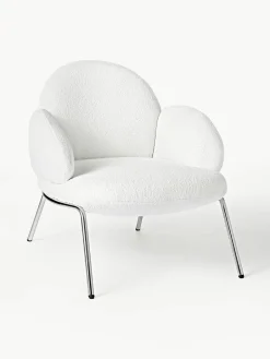 Bouclé fauteuil Luan met metalen poten^Westwing Collection New