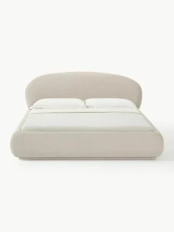 Bouclé gestoffeerd bed Alba met afgeronde hoeken^Westwing Collection Online