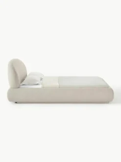 Bouclé gestoffeerd bed Alba met afgeronde hoeken^Westwing Collection Online