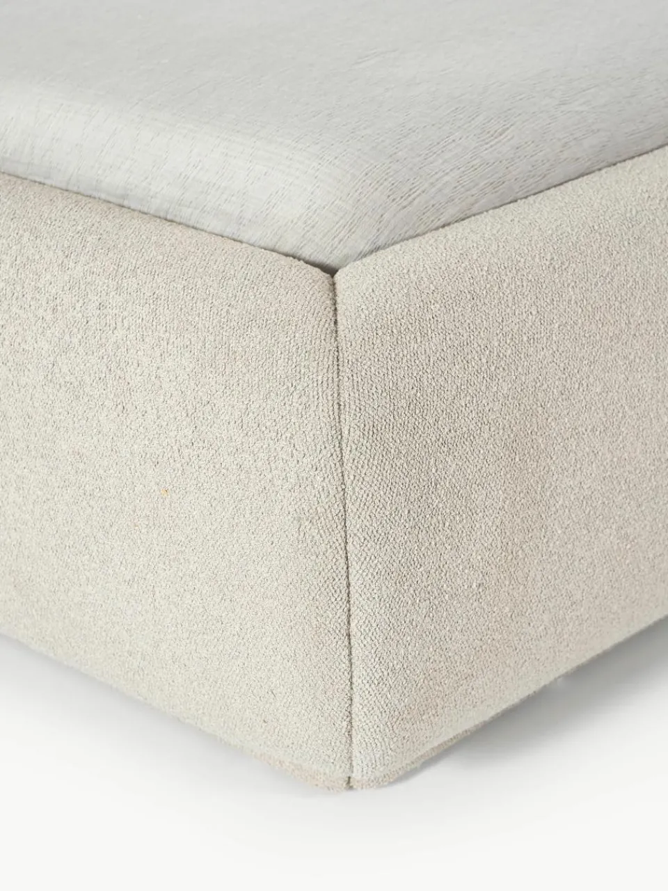 Bouclé gestoffeerd bed Alba met afgeronde hoeken^Westwing Collection Online