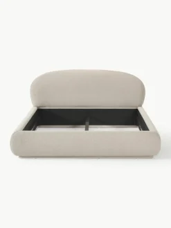 Bouclé gestoffeerd bed Alba met afgeronde hoeken^Westwing Collection Online