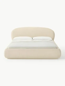 Bouclé gestoffeerd bed Alba met afgeronde hoeken^Westwing Collection Clearance
