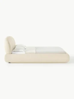 Bouclé gestoffeerd bed Alba met afgeronde hoeken^Westwing Collection Clearance