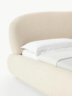 Bouclé gestoffeerd bed Alba met afgeronde hoeken^Westwing Collection Clearance