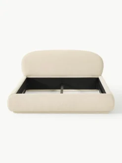 Bouclé gestoffeerd bed Alba met afgeronde hoeken^Westwing Collection Clearance