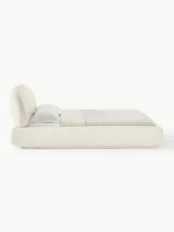 Bouclé gestoffeerd bed Alba met afgeronde hoeken^Westwing Collection Best