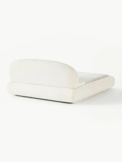 Bouclé gestoffeerd bed Alba met afgeronde hoeken^Westwing Collection Best