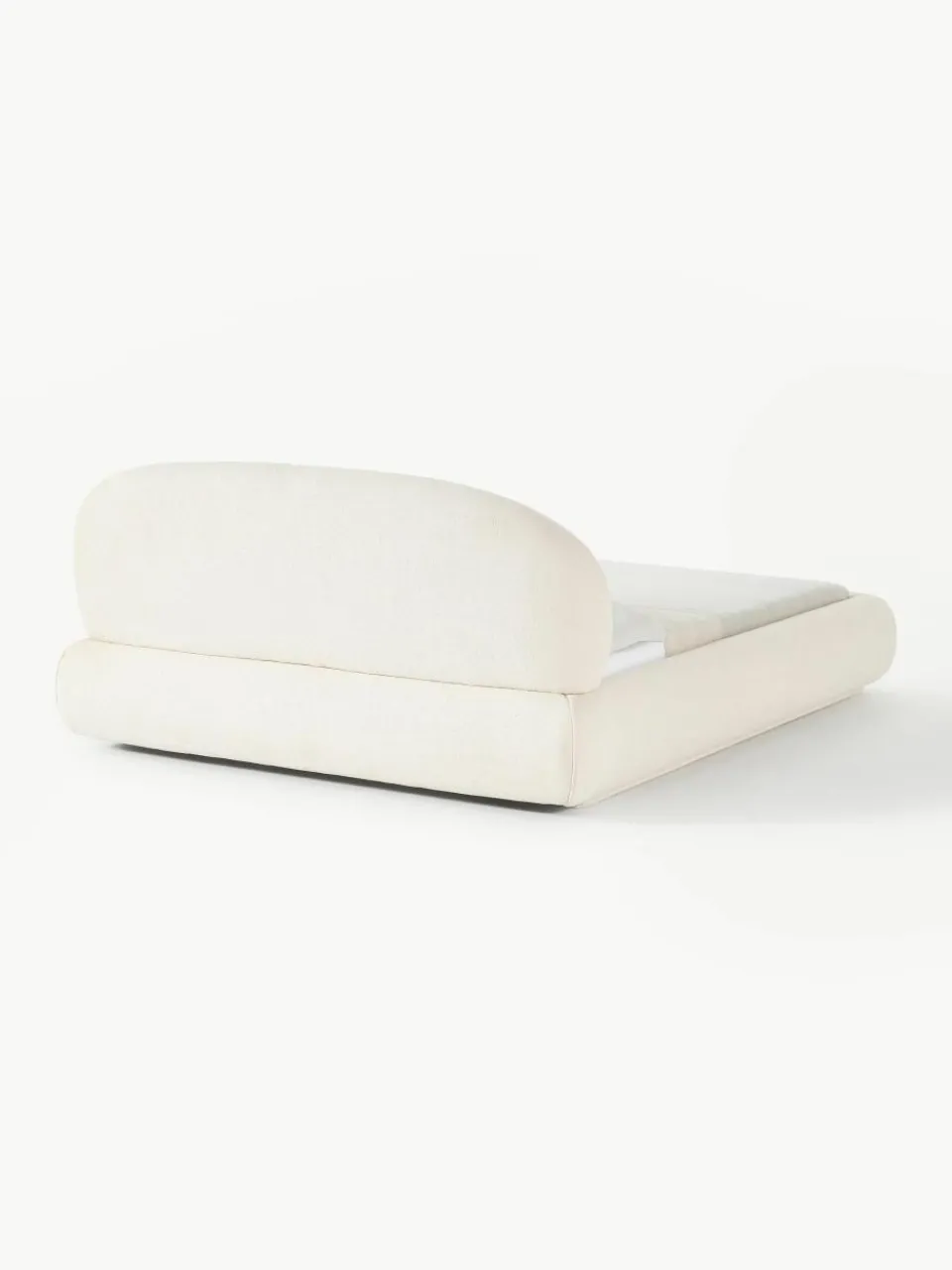 Bouclé gestoffeerd bed Alba met afgeronde hoeken^Westwing Collection Best