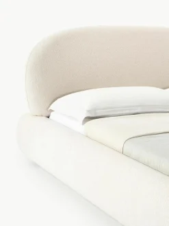 Bouclé gestoffeerd bed Alba met afgeronde hoeken^Westwing Collection Best