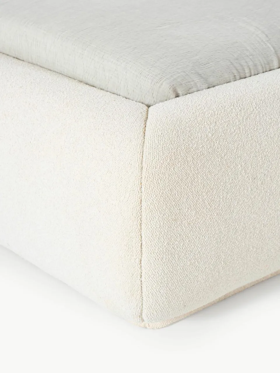 Bouclé gestoffeerd bed Alba met afgeronde hoeken^Westwing Collection Best