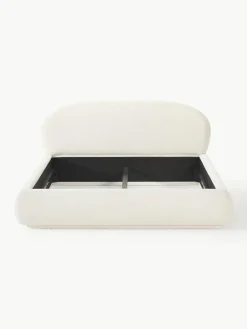 Bouclé gestoffeerd bed Alba met afgeronde hoeken^Westwing Collection Best