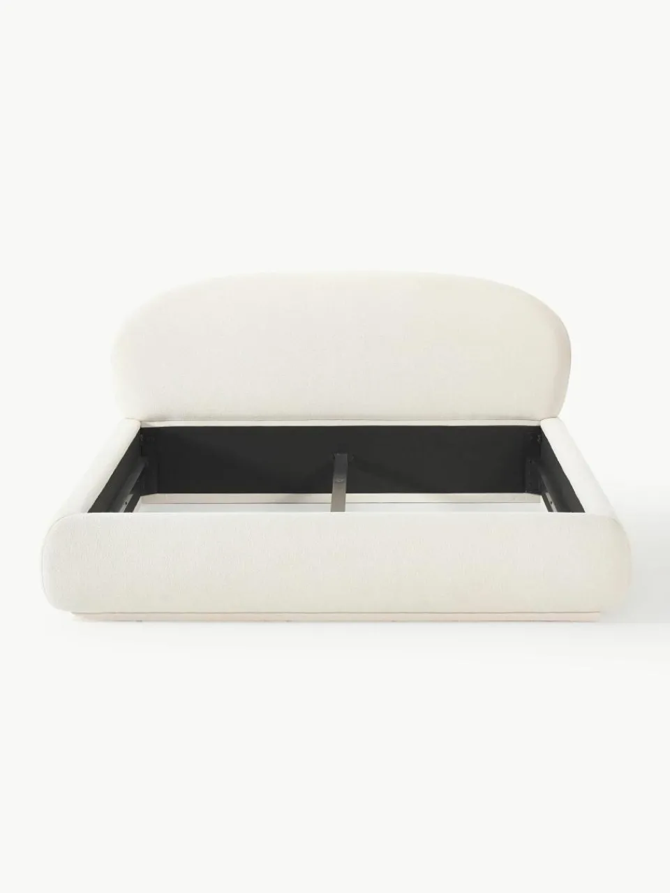 Bouclé gestoffeerd bed Alba met afgeronde hoeken^Westwing Collection Best