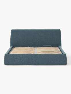 Bouclé gestoffeerd bed Cloud met opbergruimte^Westwing Collection Hot