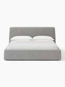 Bouclé gestoffeerd bed Cloud met opbergruimte^Westwing Collection New