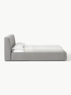 Bouclé gestoffeerd bed Cloud met opbergruimte^Westwing Collection New