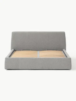 Bouclé gestoffeerd bed Cloud met opbergruimte^Westwing Collection New