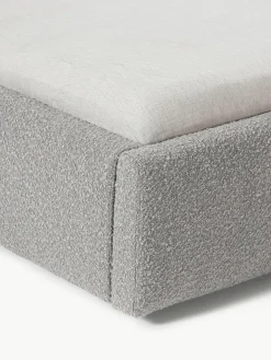 Bouclé gestoffeerd bed Cloud met opbergruimte^Westwing Collection New