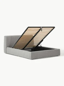Bouclé gestoffeerd bed Cloud met opbergruimte^Westwing Collection New