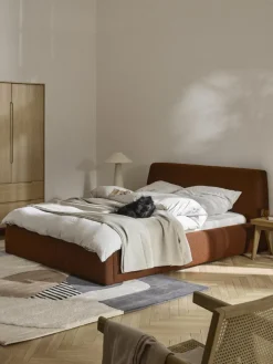 Bouclé gestoffeerd bed Cloud met opbergruimte^Westwing Collection Online