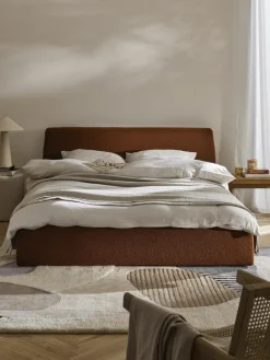 Bouclé gestoffeerd bed Cloud met opbergruimte^Westwing Collection Online
