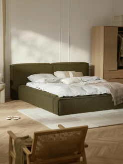 Bouclé gestoffeerd bed Lennon met opbergruimte^Westwing Collection Clearance