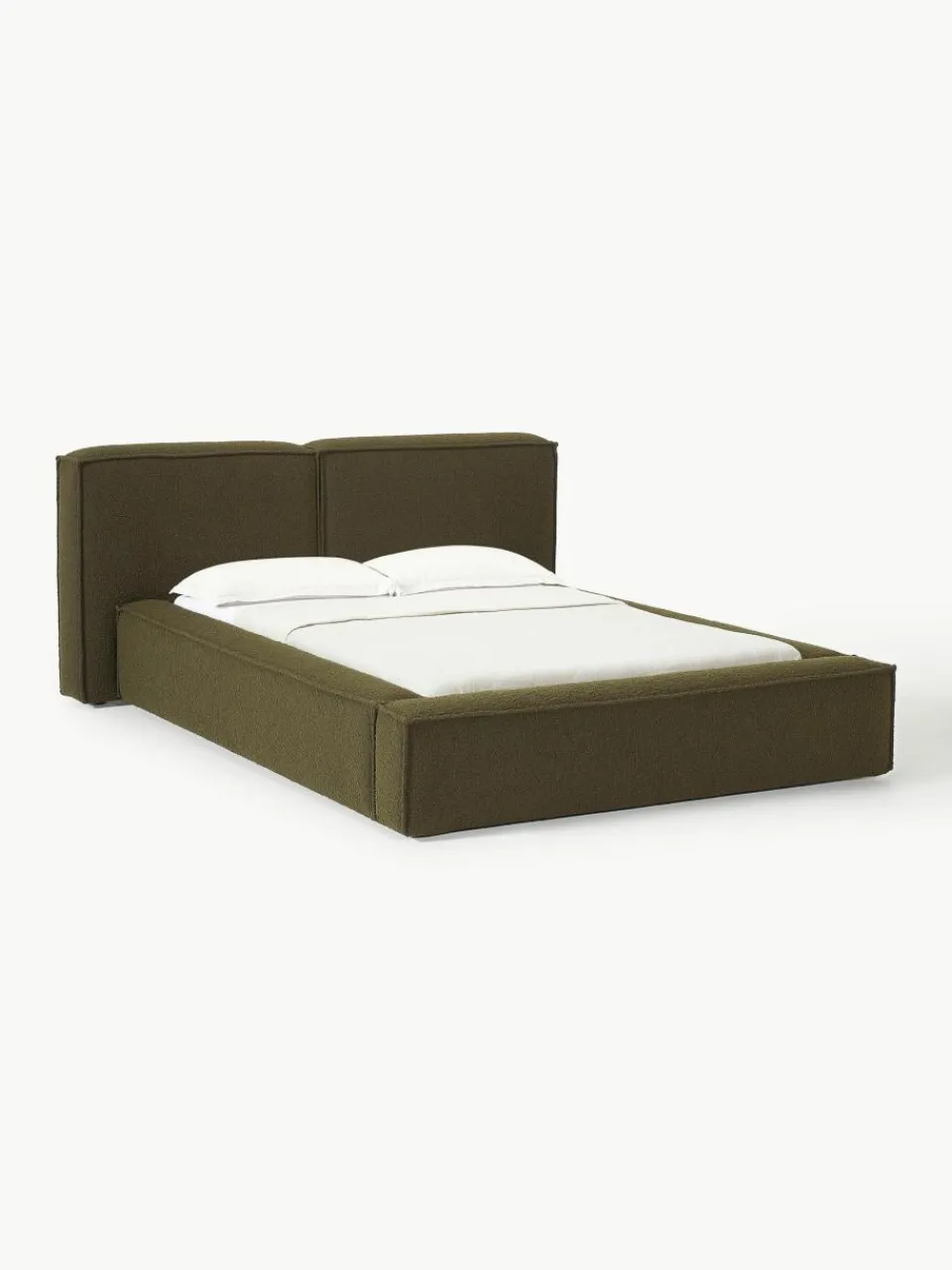 Bouclé gestoffeerd bed Lennon^Westwing Collection Online