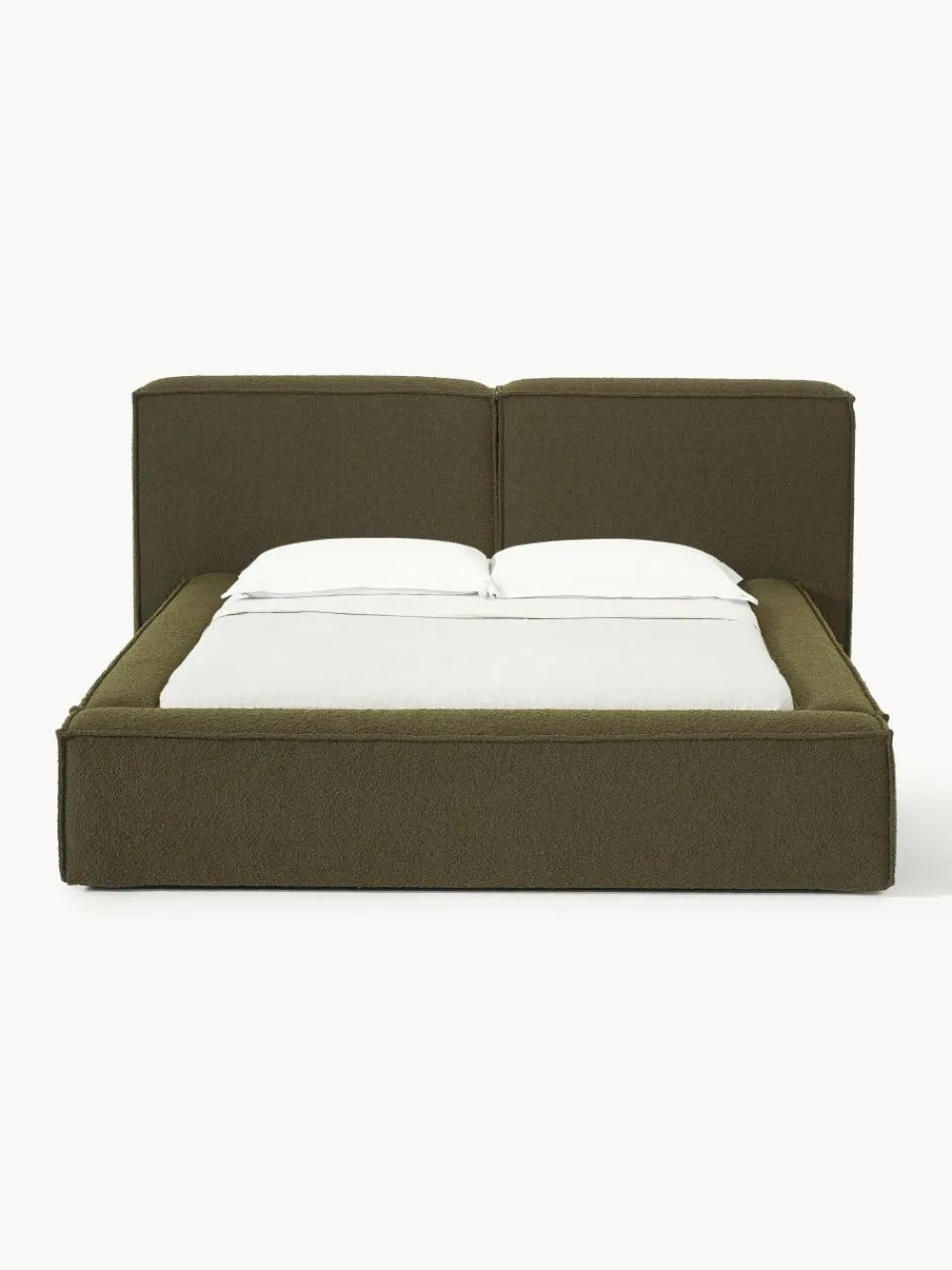 Bouclé gestoffeerd bed Lennon^Westwing Collection Online