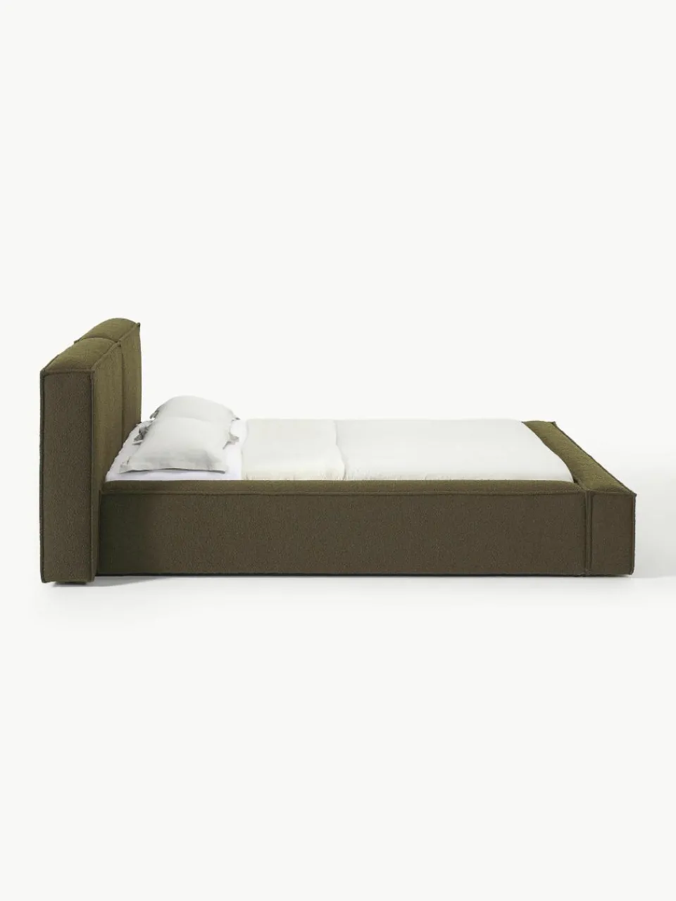 Bouclé gestoffeerd bed Lennon^Westwing Collection Online