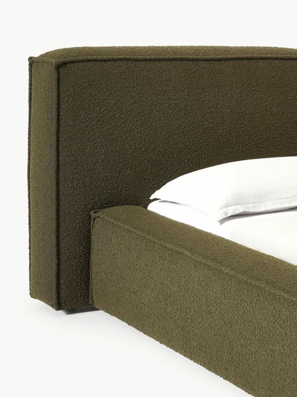 Bouclé gestoffeerd bed Lennon^Westwing Collection Online