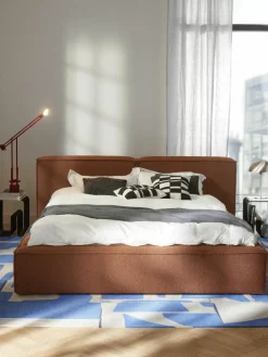 Bouclé gestoffeerd bed Lennon met opbergruimte^Westwing Collection Discount